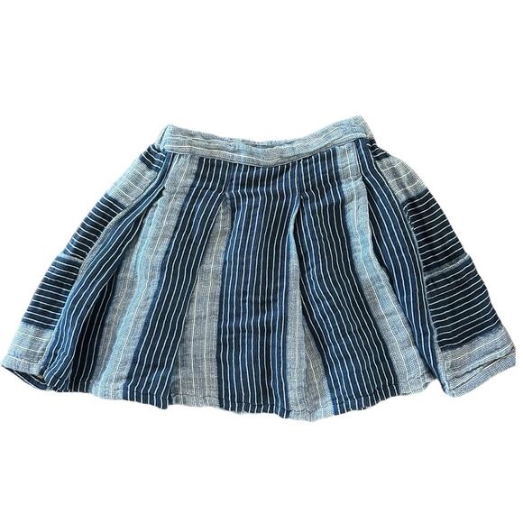 Ace & Jig Women's Boro Sea Lined Linen Pleat Striped Mini Skirt - Small - Picture 3 of 8